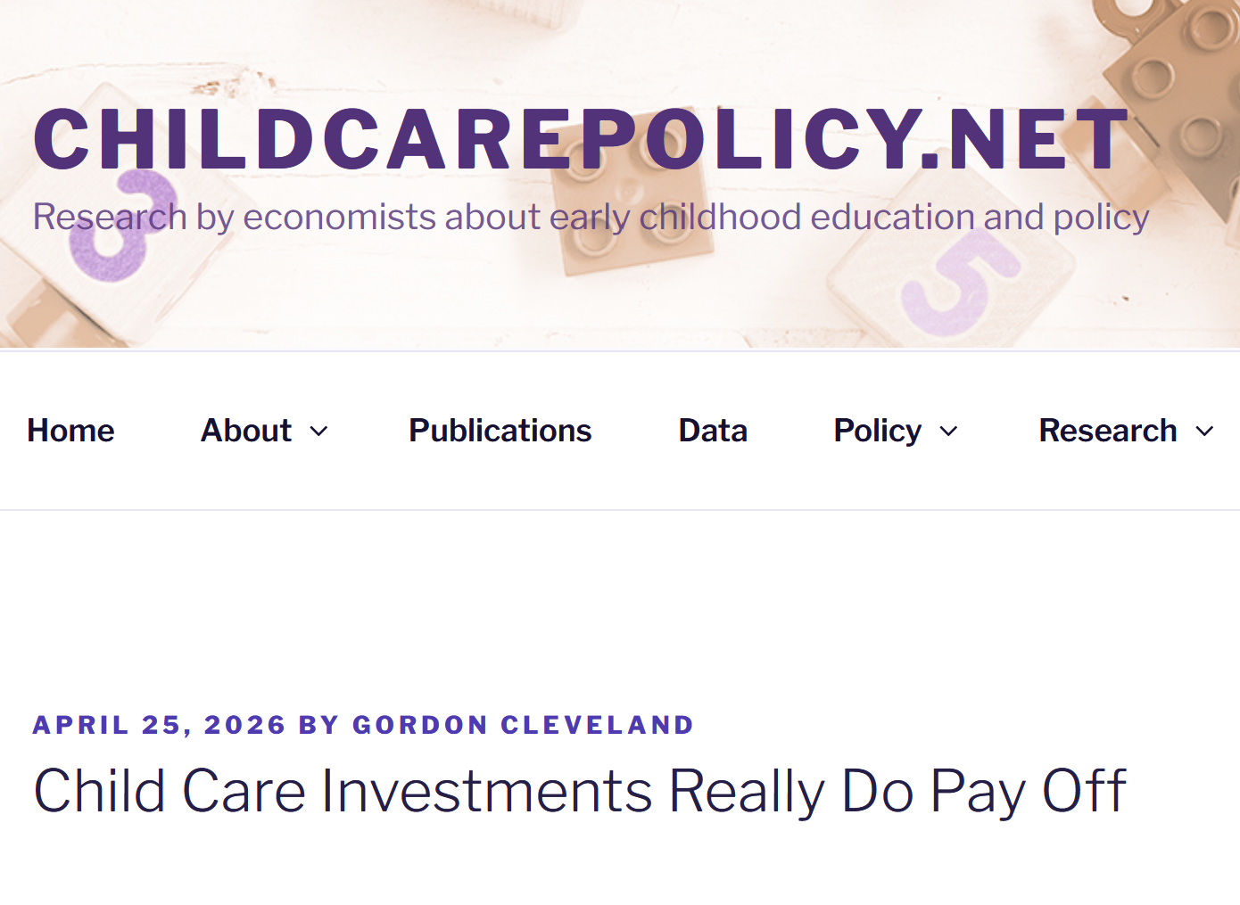 Child Care Investments Really Do Pay Off