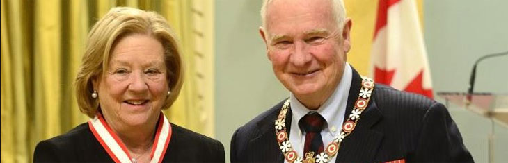 The Honourable Margaret McCain and Governor General of Canada the Right Honourable David Johnston