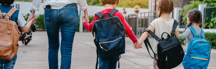 Kids walking to school