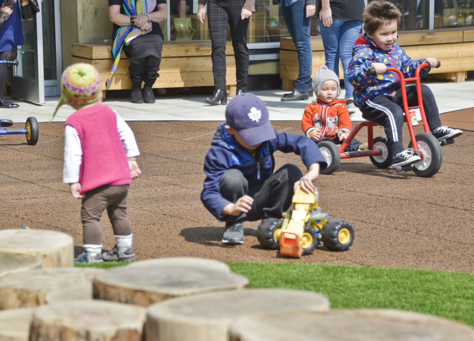 kids playing in a playground